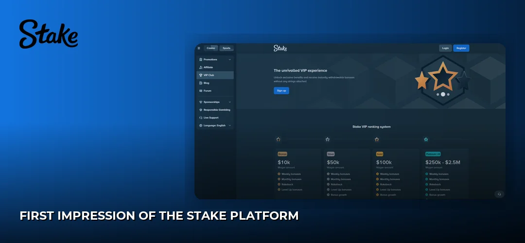 First Impression of the Stake Platform