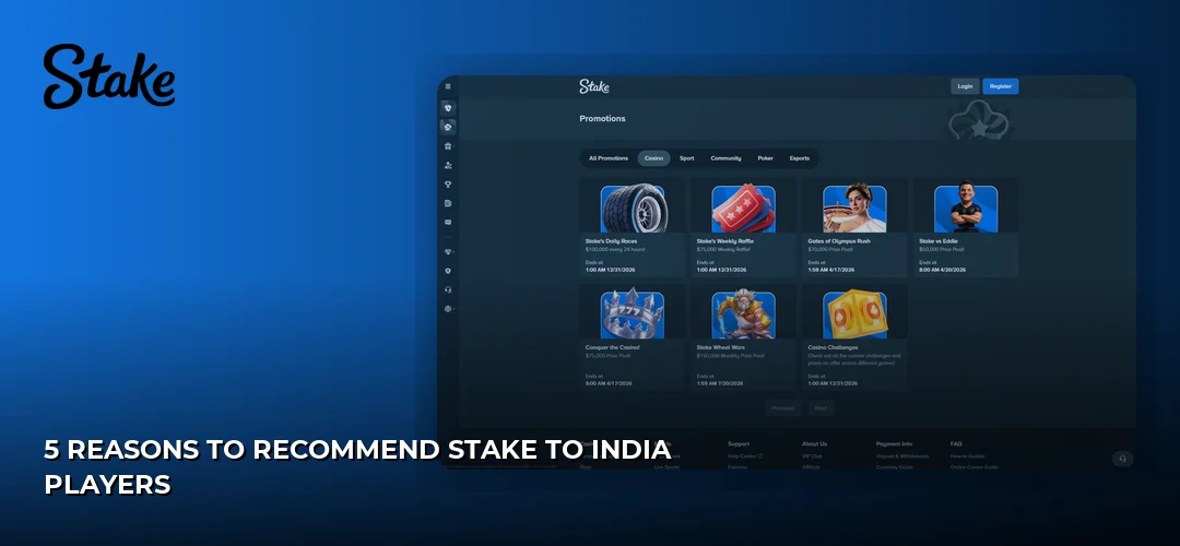 5 Reasons to Recommend Stake to India Players